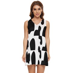 Black And White Cow Print,wallpaper Tiered Sleeveless Mini Dress by nateshop