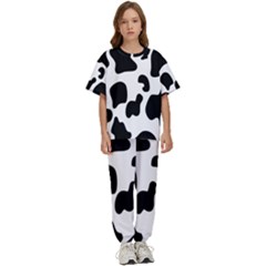 Black And White Cow Print,wallpaper Kids  T-shirt And Pants Sports Set by nateshop