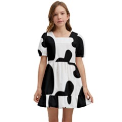 Black And White Cow Print,wallpaper Kids  Short Sleeve Dolly Dress by nateshop