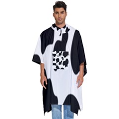 Black And White Cow Print,wallpaper Men s Hooded Rain Ponchos