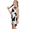 Black And White Cow Print,Wallpaper Kids  Halter Collar Waist Tie Chiffon Dress View2