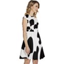 Black And White Cow Print,Wallpaper Cap Sleeve High Waist Dress View3