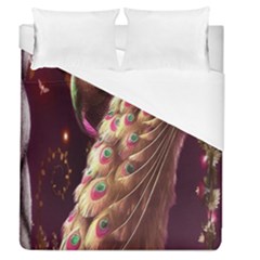 Peacock Dream, Fantasy, Flower, Girly, Peacocks, Pretty Duvet Cover (queen Size) by nateshop