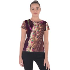 Peacock Dream, Fantasy, Flower, Girly, Peacocks, Pretty Short Sleeve Sports Top  by nateshop