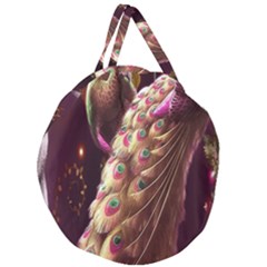 Peacock Dream, Fantasy, Flower, Girly, Peacocks, Pretty Giant Round Zipper Tote by nateshop