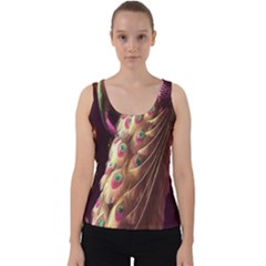 Peacock Dream, Fantasy, Flower, Girly, Peacocks, Pretty Velvet Tank Top by nateshop