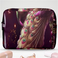 Peacock Dream, Fantasy, Flower, Girly, Peacocks, Pretty Make Up Pouch (large) by nateshop