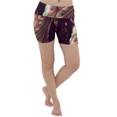 Peacock Dream, Fantasy, Flower, Girly, Peacocks, Pretty Lightweight Velour Yoga Shorts by nateshop