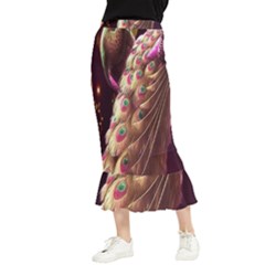 Peacock Dream, Fantasy, Flower, Girly, Peacocks, Pretty Maxi Fishtail Chiffon Skirt by nateshop