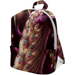 Peacock Dream, Fantasy, Flower, Girly, Peacocks, Pretty Zip Up Backpack by nateshop