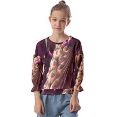 Peacock Dream, Fantasy, Flower, Girly, Peacocks, Pretty Kids  Cuff Sleeve Top