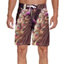 Peacock Dream, Fantasy, Flower, Girly, Peacocks, Pretty Men s Beach Shorts View1