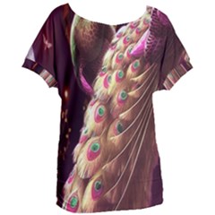 Peacock Dream, Fantasy, Flower, Girly, Peacocks, Pretty Women s Oversized T-shirt by nateshop