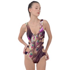 Peacock Dream, Fantasy, Flower, Girly, Peacocks, Pretty Side Cut Out Swimsuit