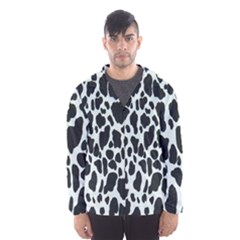 Black And White Cow Print 10 Cow Print, Hd Wallpaper Men s Hooded Windbreaker by nateshop