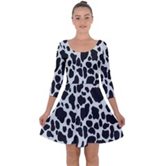 Black And White Cow Print 10 Cow Print, Hd Wallpaper Quarter Sleeve Skater Dress by nateshop