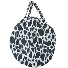 Black And White Cow Print 10 Cow Print, Hd Wallpaper Giant Round Zipper Tote by nateshop