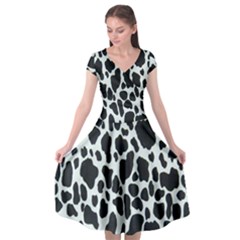 Black And White Cow Print 10 Cow Print, Hd Wallpaper Cap Sleeve Wrap Front Dress