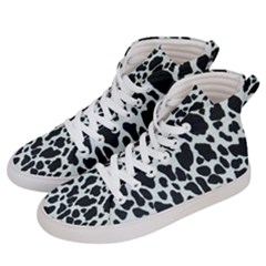 Black And White Cow Print 10 Cow Print, Hd Wallpaper Women s Hi-top Skate Sneakers by nateshop