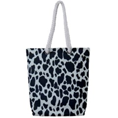 Black And White Cow Print 10 Cow Print, Hd Wallpaper Full Print Rope Handle Tote (small) by nateshop