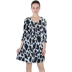 Black And White Cow Print 10 Cow Print, Hd Wallpaper Quarter Sleeve Ruffle Waist Dress by nateshop