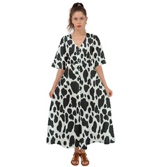 Black And White Cow Print 10 Cow Print, Hd Wallpaper Kimono Sleeve Boho Dress by nateshop