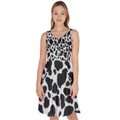 Black And White Cow Print 10 Cow Print, Hd Wallpaper Knee Length Skater Dress With Pockets by nateshop