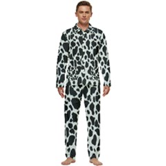 Black And White Cow Print 10 Cow Print, Hd Wallpaper Men s Long Sleeve Velvet Pocket Pajamas Set