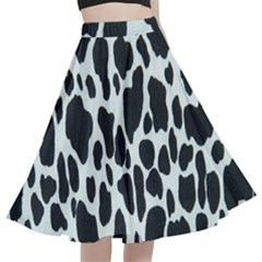 Black And White Cow Print 10 Cow Print, Hd Wallpaper A-line Full Circle Midi Skirt With Pocket by nateshop