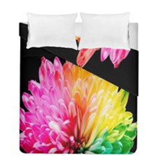 Abstract, Amoled, Back, Flower, Green Love, Orange, Pink, Duvet Cover Double Side (full/ Double Size) by nateshop