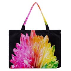 Abstract, Amoled, Back, Flower, Green Love, Orange, Pink, Zipper Medium Tote Bag by nateshop