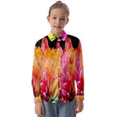 Abstract, Amoled, Back, Flower, Green Love, Orange, Pink, Kids  Long Sleeve Shirt by nateshop