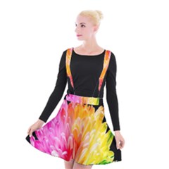 Abstract, Amoled, Back, Flower, Green Love, Orange, Pink, Suspender Skater Skirt by nateshop