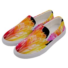 Abstract, Amoled, Back, Flower, Green Love, Orange, Pink, Men s Canvas Slip Ons by nateshop