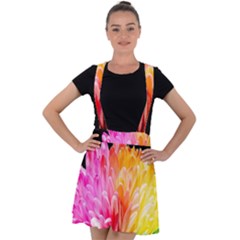 Abstract, Amoled, Back, Flower, Green Love, Orange, Pink, Velvet Suspender Skater Skirt by nateshop