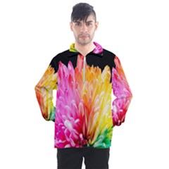 Abstract, Amoled, Back, Flower, Green Love, Orange, Pink, Men s Half Zip Pullover by nateshop