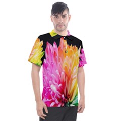 Abstract, Amoled, Back, Flower, Green Love, Orange, Pink, Men s Polo T-shirt by nateshop