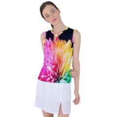 Abstract, Amoled, Back, Flower, Green Love, Orange, Pink, Women s Sleeveless Sports Top by nateshop