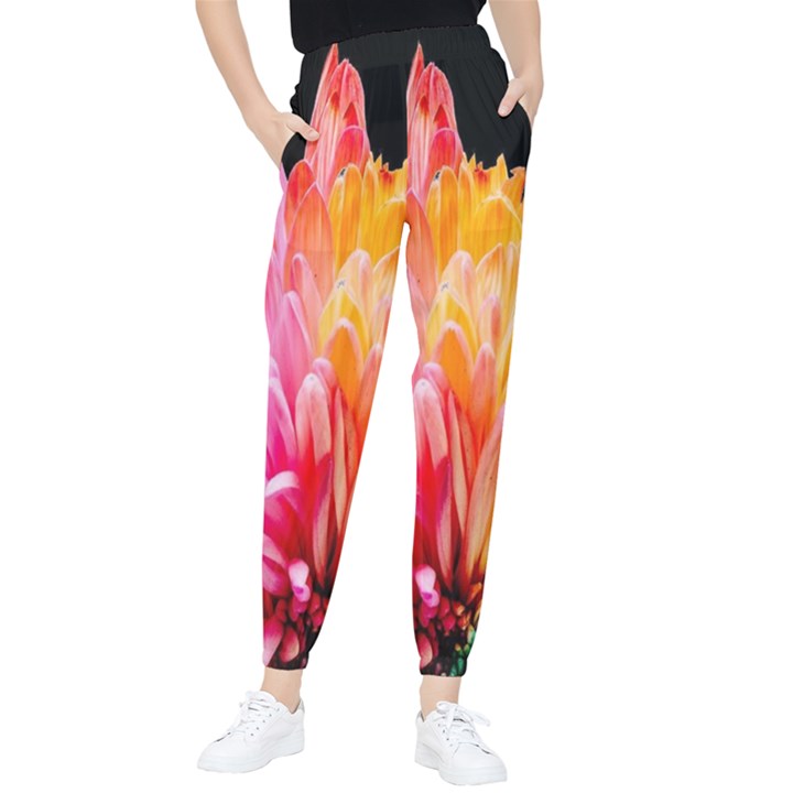 Abstract, Amoled, Back, Flower, Green Love, Orange, Pink, Women s Tapered Pants