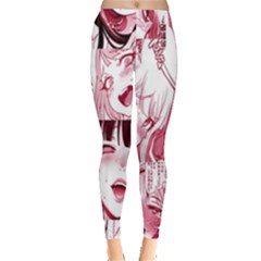 Ahegao Pink, Anime, Girl, Girlface, Girls, Pattern, White, Hd Everyday Leggings  by nateshop