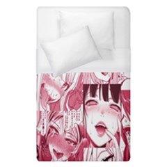 Ahegao Pink, Anime, Girl, Girlface, Girls, Pattern, White, Hd Duvet Cover (single Size) by nateshop