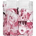 Ahegao Pink, Anime, Girl, Girlface, Girls, Pattern, White, Hd Duvet Cover Double Side (California King Size) View1