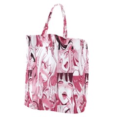 Ahegao Pink, Anime, Girl, Girlface, Girls, Pattern, White, Hd Giant Grocery Tote by nateshop