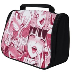 Ahegao Pink, Anime, Girl, Girlface, Girls, Pattern, White, Hd Full Print Travel Pouch (big)