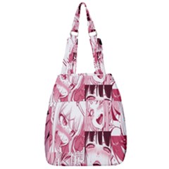 Ahegao Pink, Anime, Girl, Girlface, Girls, Pattern, White, Hd Center Zip Backpack by nateshop