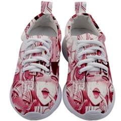 Ahegao Pink, Anime, Girl, Girlface, Girls, Pattern, White, Hd Kids Athletic Shoes by nateshop