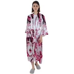 Ahegao Pink, Anime, Girl, Girlface, Girls, Pattern, White, Hd Maxi Satin Kimono by nateshop