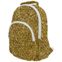 Gold Glittering Background Gold Glitter Texture, Close-up Rounded Multi Pocket Backpack View1