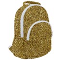 Gold Glittering Background Gold Glitter Texture, Close-up Rounded Multi Pocket Backpack View2