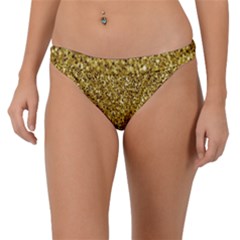 Gold Glittering Background Gold Glitter Texture, Close-up Band Bikini Bottoms by nateshop